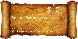 Beros Robertina névjegykártya